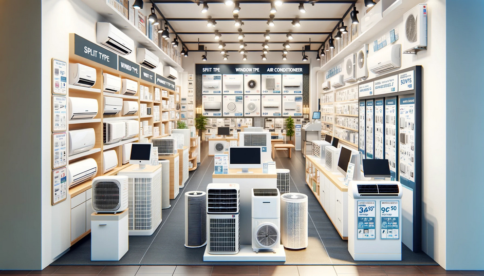Front view of an air conditioning store