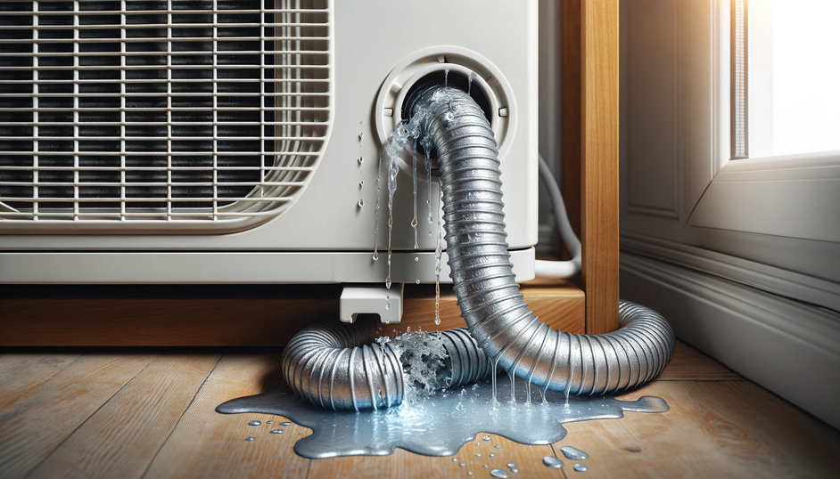 Leaking air conditioner hose.